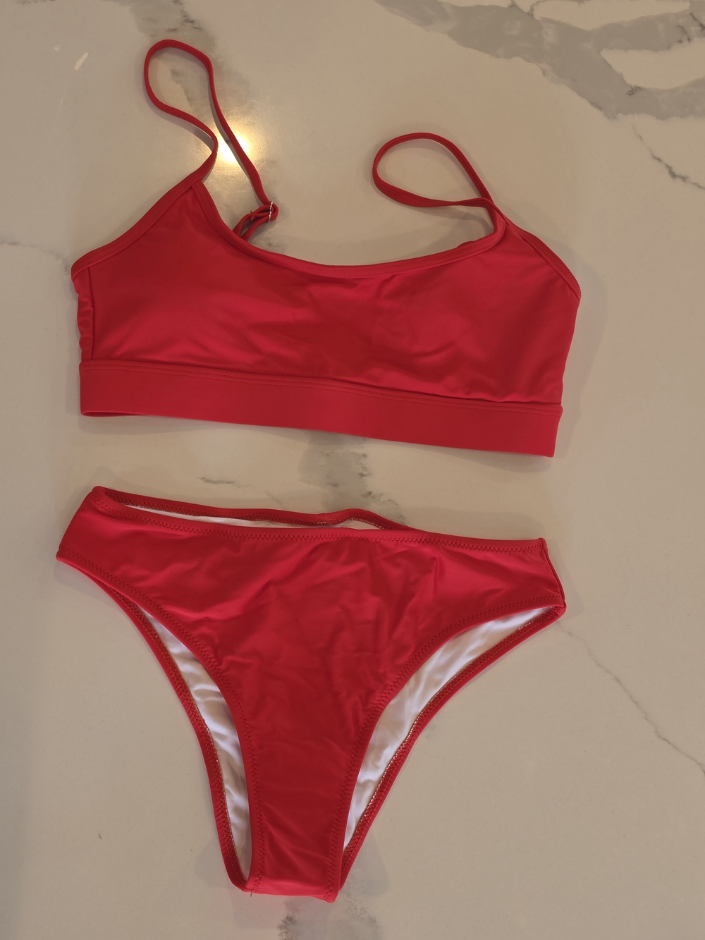 Women's Red Two-Piece Bikini Swim Set